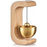 Handmade Wooden Door Bell Chime with Brass Bowl Vintage Shopkeeper